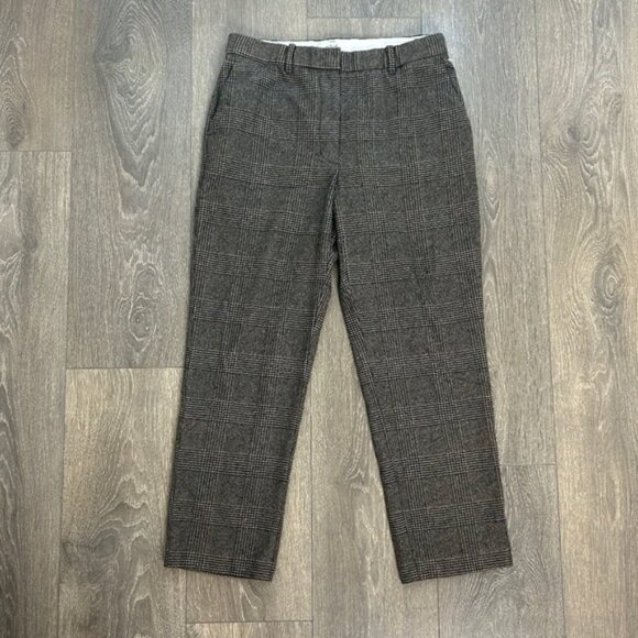 Aritzia Wilfred Gimont Pant Plaid Wool Crop Trousers Straight Leg checkered 6 - Picture 8 of 16